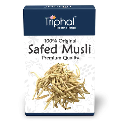 Triphal Brand Safed Musli or Shweta Musli Whole Box