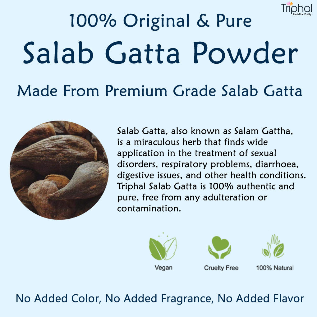 Salab Gatta Powder - Original and Pure  - Pure Indian Herbs by TRIPHAL