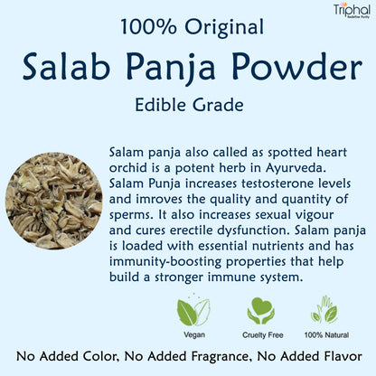 Organic and natural salab ppanja powder or saleb punja churna for overall wellbeing