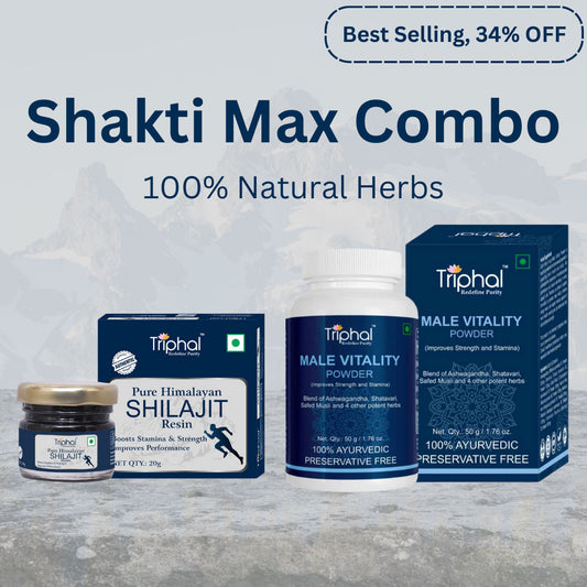 Shakti Max Combo  - Pure Himalayan Shilajit, Male Vitality Powder