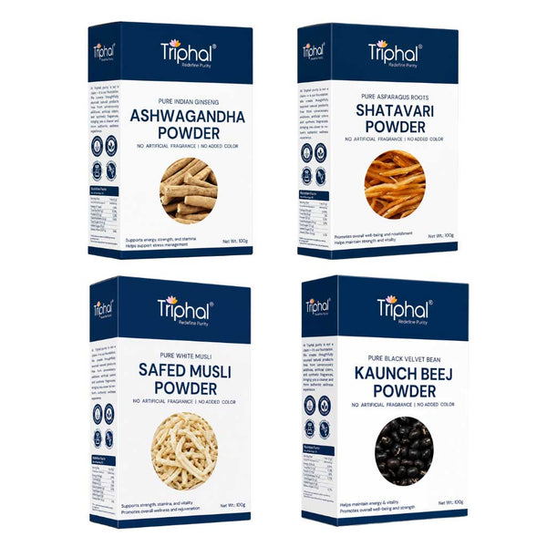 Shakti Plus Combo - Ashwagandha, Shatavari, Safed Musli, Kaunch Beej