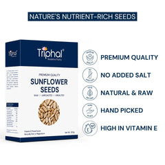 Triphal Sunflower Seeds highlighting premium quality, purity, and vitamin E.
