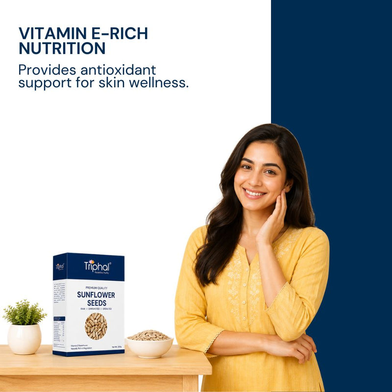 Triphal Sunflower Seeds rich in vitamin E for natural skin nourishment and glow daily