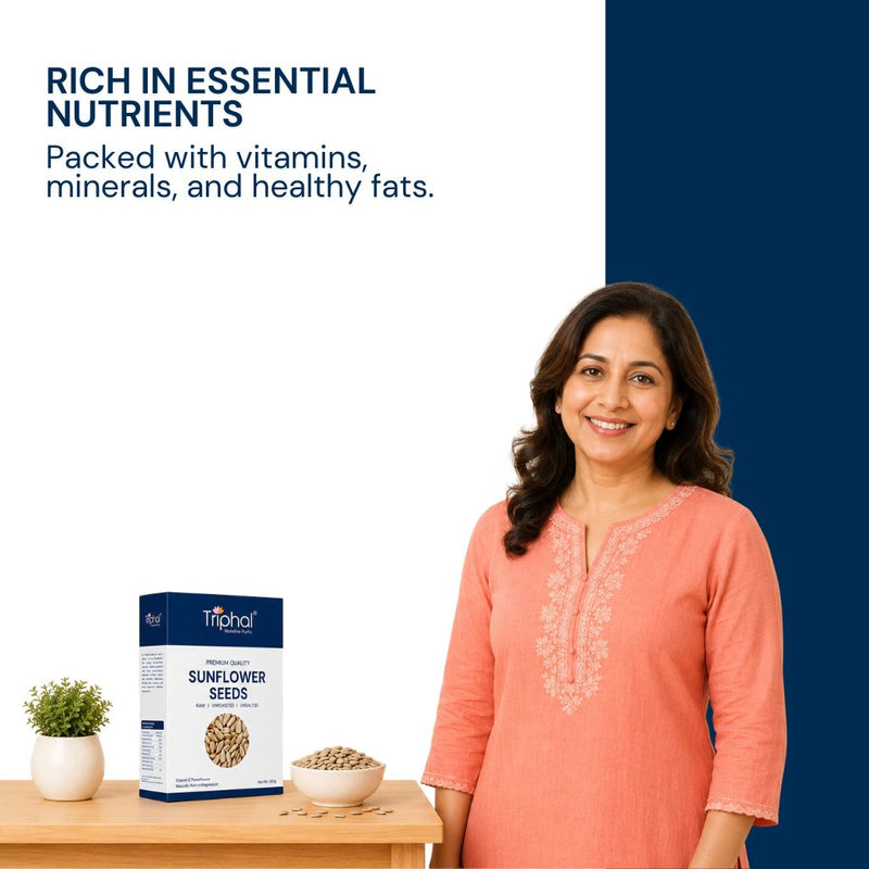 Triphal Sunflower Seeds rich in vitamin E, healthy fats, and minerals for daily nutrition