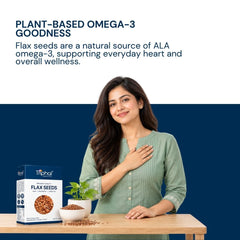 Plant-based Omega-3 goodness supporting everyday wellness with naturally sourced flax seeds.