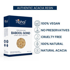 Triphal Babool Gond — vegan, cruelty free, no preservatives, 100% natural Acacia Gum
