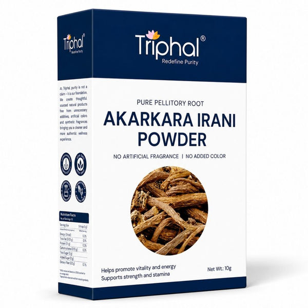Triphal Akarkara Irani Powder — 100% natural Anacyclus pyrethrum for daily wellness