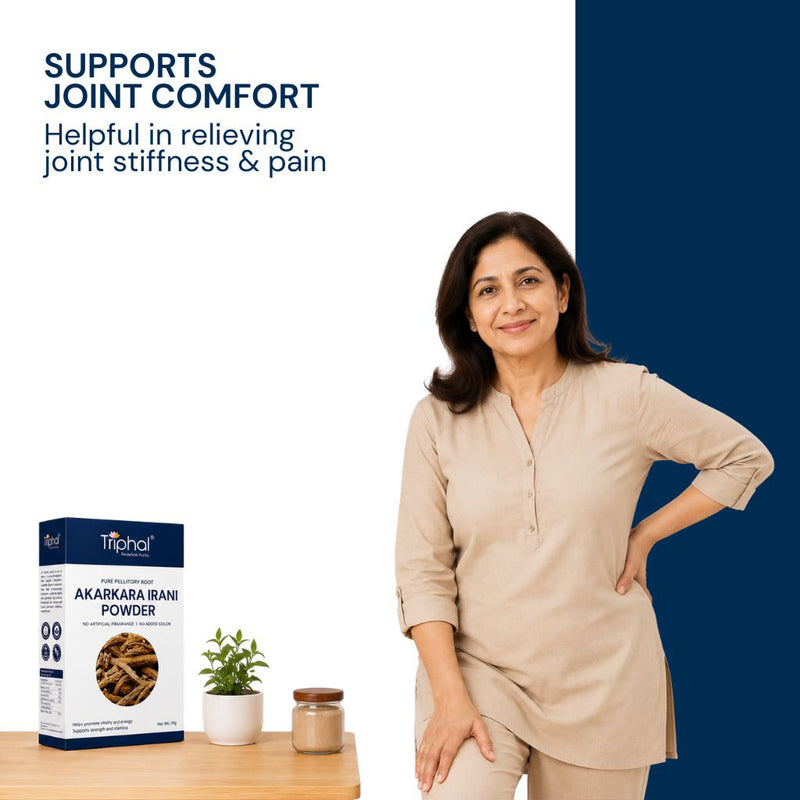 Triphal Akarkara Irani Powder for natural joint and muscle pain relief support daily