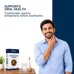 Triphal Akarkara Irani Powder for natural oral health, gum wellness, and toothache relief