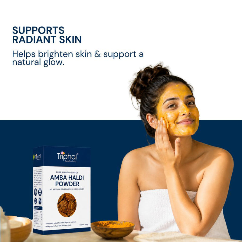 Triphal Amba Haldi Powder for natural face pack and skin brightening daily