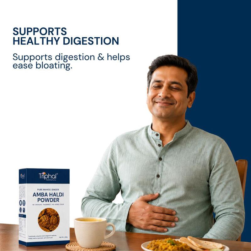 Triphal Amba Haldi Powder for healthy digestion and natural gut wellness daily