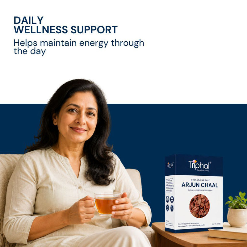 Triphal Arjuna bark for daily Ayurvedic wellness routine