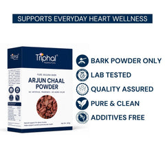 Triphal Arjun Chaal Powder — bark powder only, lab tested, quality assured, pure and clean, additives free