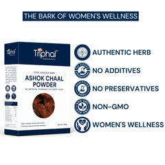 Triphal Ashok Chaal Powder made from authentic Ashoka bark with no preservatives or artificial additives