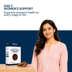 Triphal Ashok Chaal Powder traditionally used to support menstrual comfort and cycle wellness