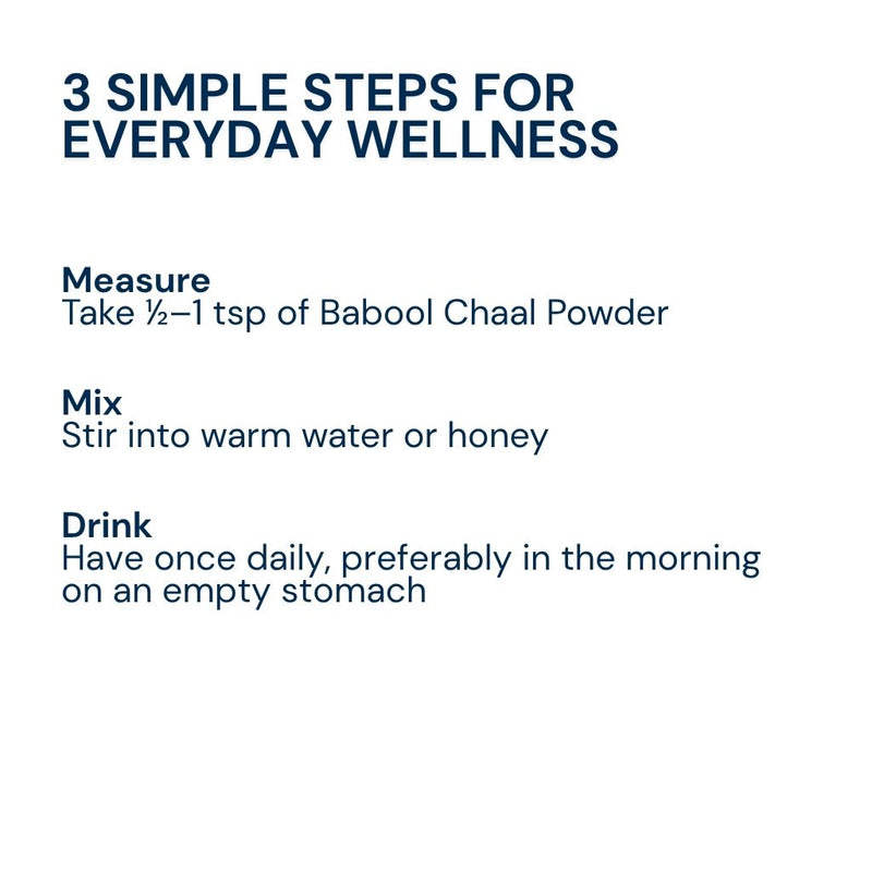 Triphal Babool Chaal Powder — mix with warm water or honey for daily wellness