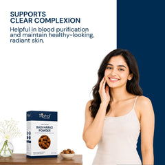 Triphal Badi Harad Powder supporting healthy skin, natural detoxification and a clear complexion