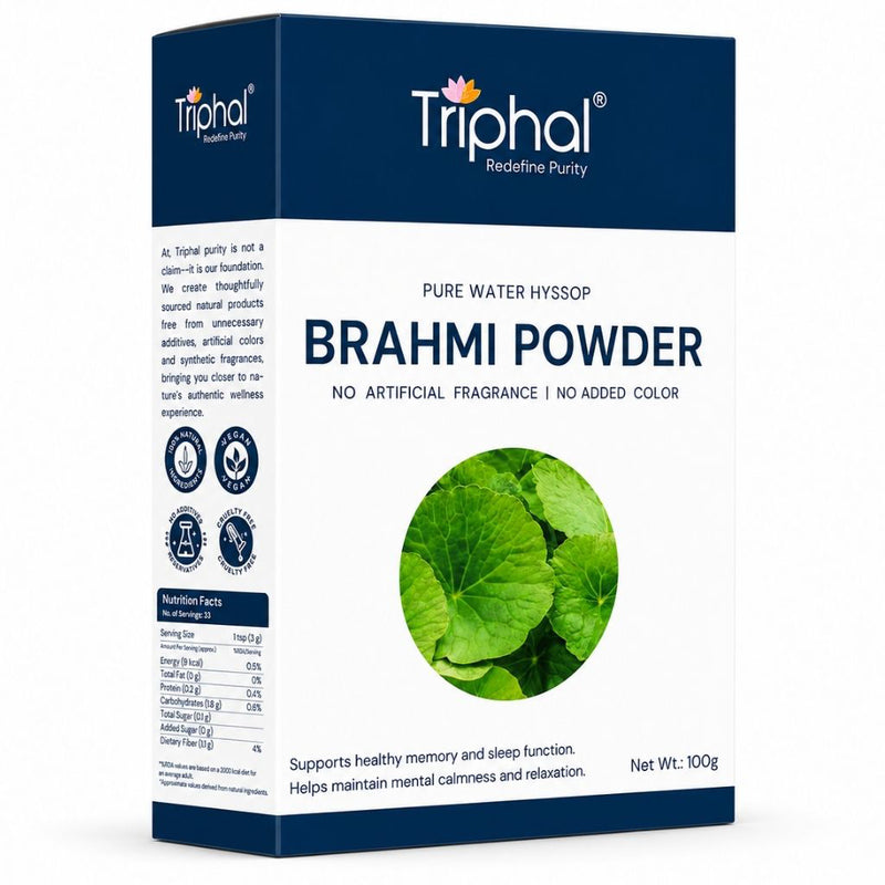 Triphal Brahmi Powder 100g — pure Ayurvedic herb for brain health and memory