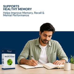 Triphal Brahmi Powder boosting natural focus, concentration, and mental clarity