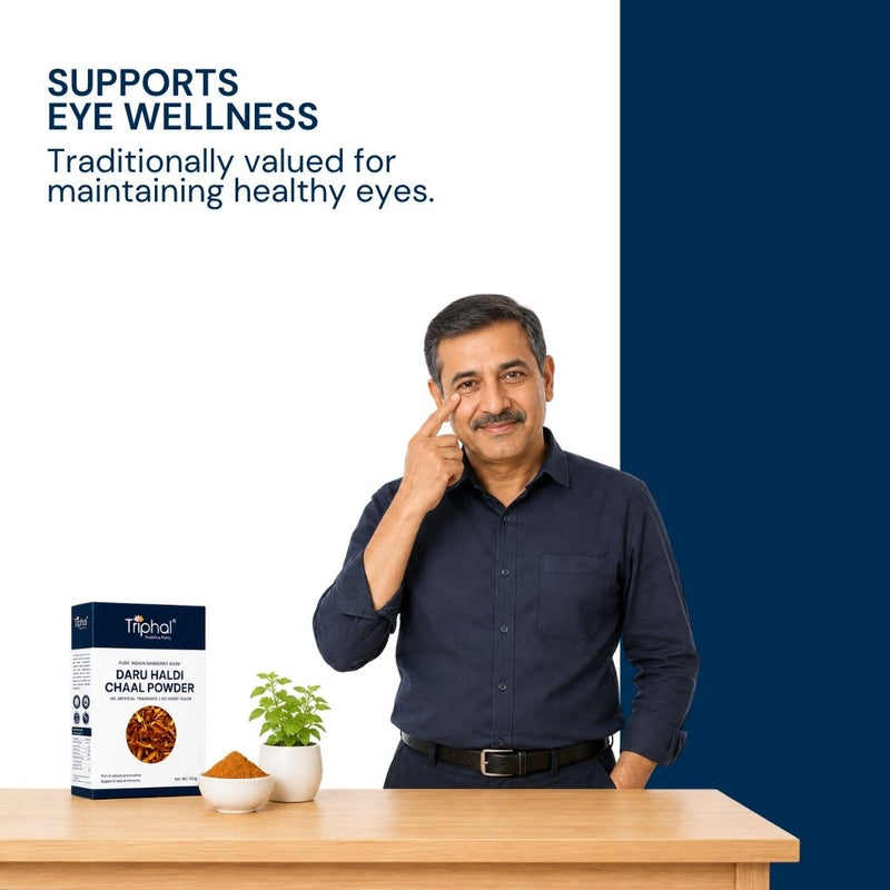 Triphal Daru Haldi Powder for natural eye health and vision wellness support daily