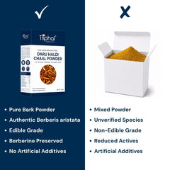 Triphal Daru Haldi Powder vs ordinary brands — pure Berberis aristata, no fillers, zero adulteration