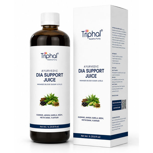 Triphal Ayurvedic Dia Support Juice 1L — whole herb formula with Gudmar, Karela, Jamun for healthy blood sugar management