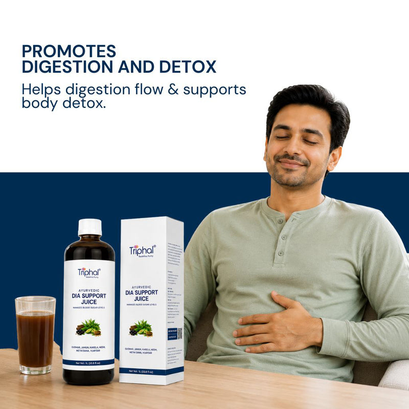 Triphal Dia Support Juice — promotes digestion flow and supports body detox naturally