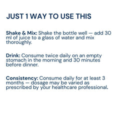 How to use Triphal Dia Support Juice — shake, mix 30ml in water, drink twice daily
