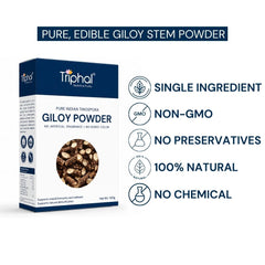 Triphal Pure Edible Giloy Stem Powder — single ingredient, non-GMO, no preservatives, 100% natural, no chemical