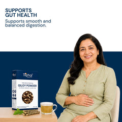 Triphal Giloy Powder supporting gut health and smooth balanced digestion naturally