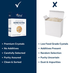 Triphal Gond Katira vs ordinary brands — premium crystals, no additives, clean and sorted