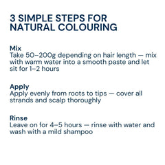 Follow three simple steps for smooth, natural henna colouring results.