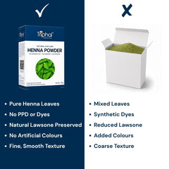 Pure henna delivers cleaner colouring with natural leaves and fine texture.