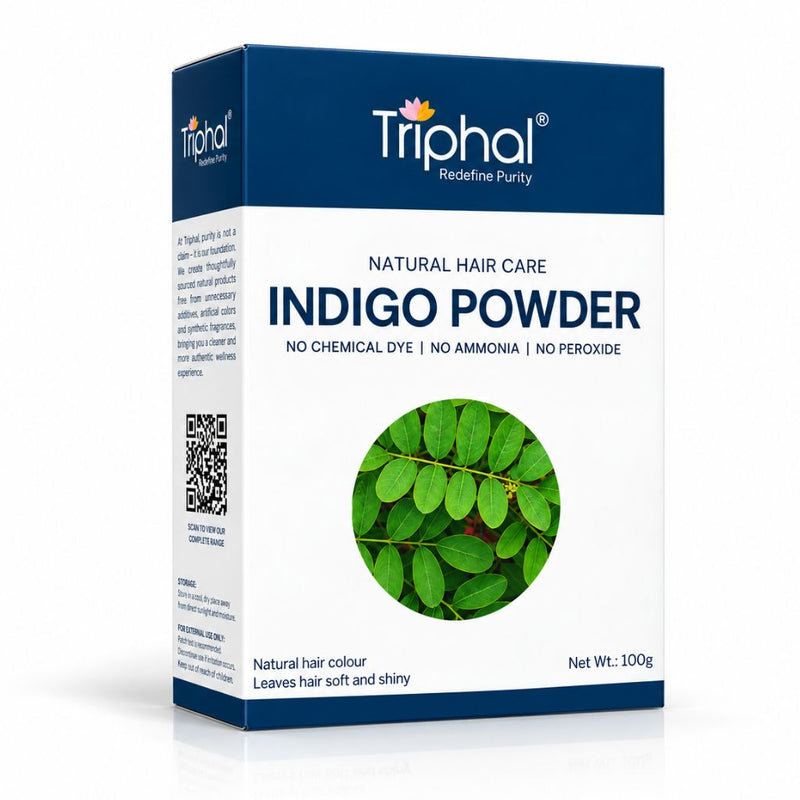 Pure indigo powder delivers botanical colour care for everyday hair routines naturally at home.