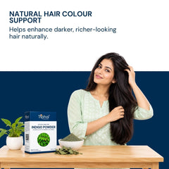 Supports naturally darker-looking hair while complementing your routine with pure botanical indigo colour care.