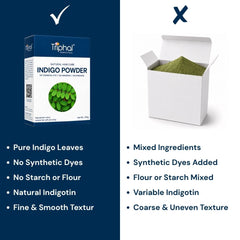 Pure indigo leaves, clean ingredients, and fine texture make colouring simple and naturally consistent.