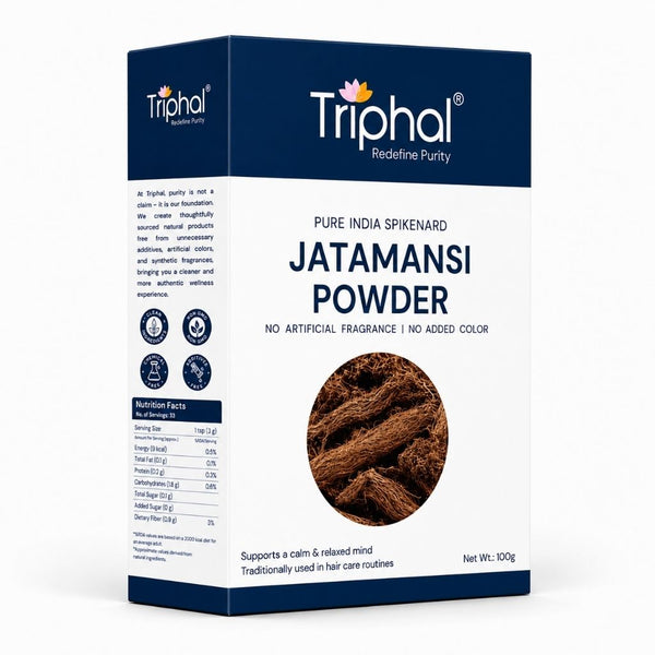 Triphal Jatamansi Powder — 100% natural Nardostachys jatamansi for daily Ayurvedic wellness