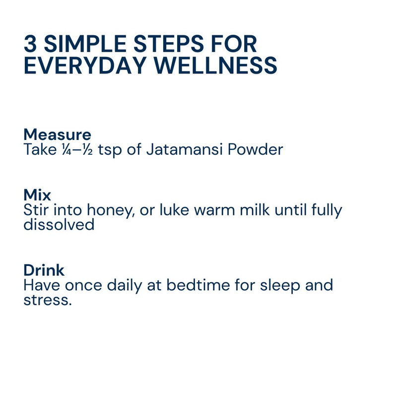 Simple daily steps to use Triphal Jatamansi Powder with honey or warm milk for everyday wellness.