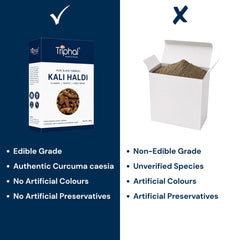 Triphal Kali Haldi vs ordinary brands — authentic Black Turmeric, no fillers, zero adulteration