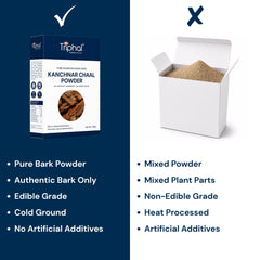Triphal Kanchnar Chaal Powder showing premium quality compared to regular mixed powder