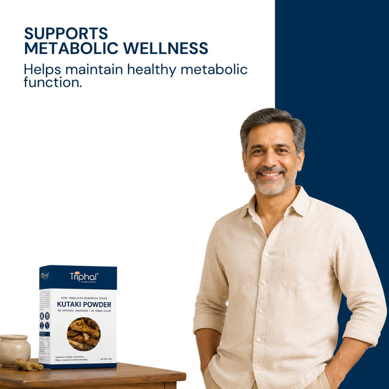 Triphal Kutaki Powder supporting metabolic wellness and maintaining healthy metabolic function