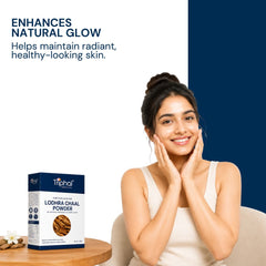 Triphal Lodhra Chaal Powder for natural skin tightening, glow, and anti-aging wellness