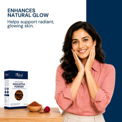Triphal Manjistha Powder helping support radiant skin and overall beauty from within