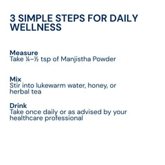 A quick three-step Ayurvedic routine with Triphal Manjistha Powder for skin and overall wellness