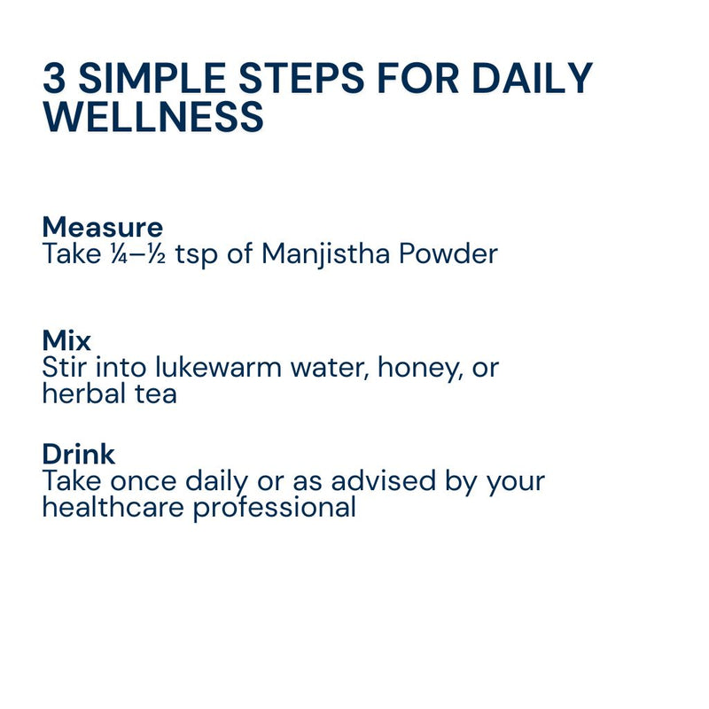A quick three-step Ayurvedic routine with Triphal Manjistha Powder for skin and overall wellness