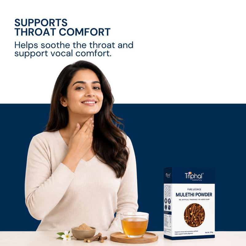 Triphal Mulethi Powder for natural throat soothing and respiratory health support