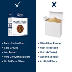 Triphal Mulethi Powder vs ordinary brands — pure Licorice root, cold ground, lab tested, no fillers