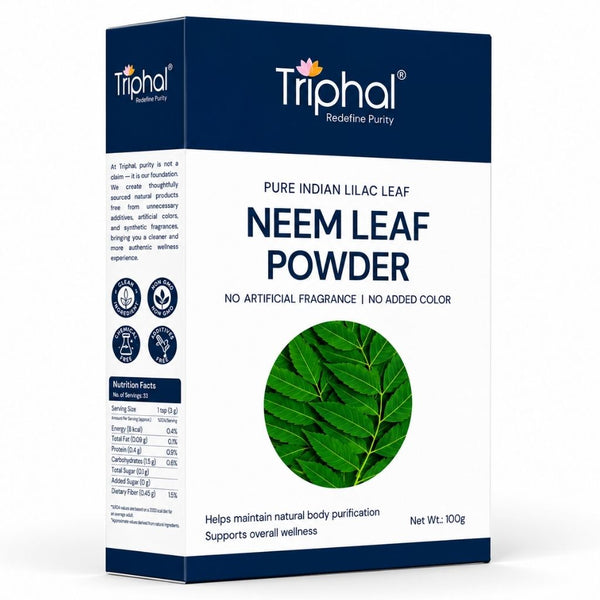 Triphal Neem Leaf Powder — 100% natural Azadirachta indica for daily Ayurvedic wellness