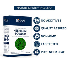 Triphal Neem Leaf Powder 100g – 100% Pure Indian Neem Leaf Powder, Lab Tested, Non-GMO, No Additives