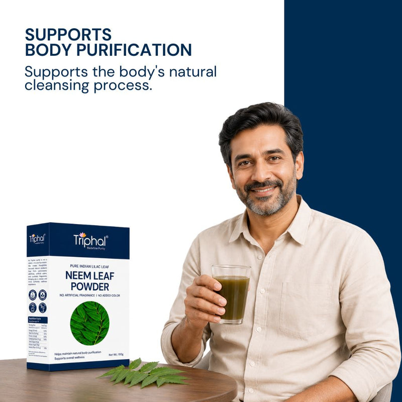 Triphal Neem Leaf Powder supporting natural body detox and internal cleansing daily
